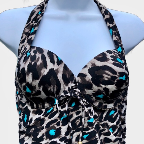 COCO REEF Women’s Swimsuit Bathing Suit Tankini Animal Print XS 32C S 34C - Picture 4 of 9